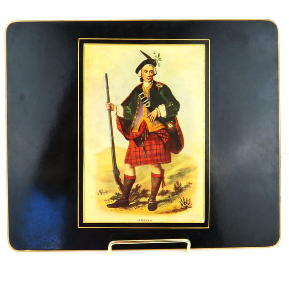 Vtg Lady Clare Scottish Clan Mini Placemats Set of 4 Felt Back Made in England - Picture 6 of 15